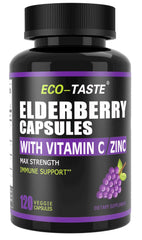ECO-TASTE Elderberry Capsules bottle – 120 veggie capsules