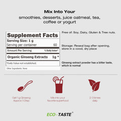 Close-up of Korean red ginseng powder showing 10% ginsenosides