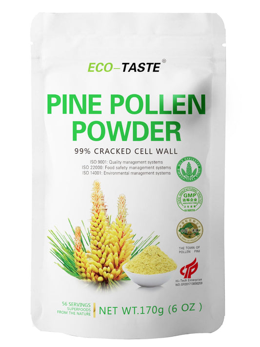 ECO-TASTE Pine Pollen Powder 6 oz bottle with label