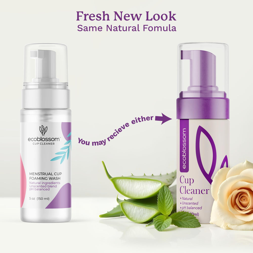 EcoBlossom period-disc cleaner foaming-lather shows gentle cleansing for silicone cups.