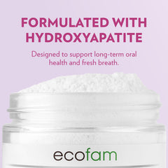 Hydroxyapatite close-up illustration for Ecofam toothpaste powder