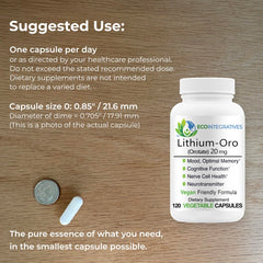 Pharmacy grade elemental lithium orotate 20 mg capsule