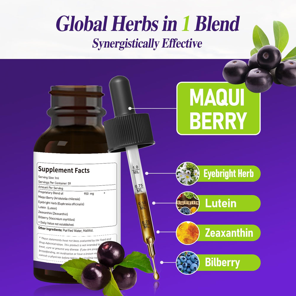 Liquid Herbal Drops for Tear Production and Eye Comfort – 2 oz