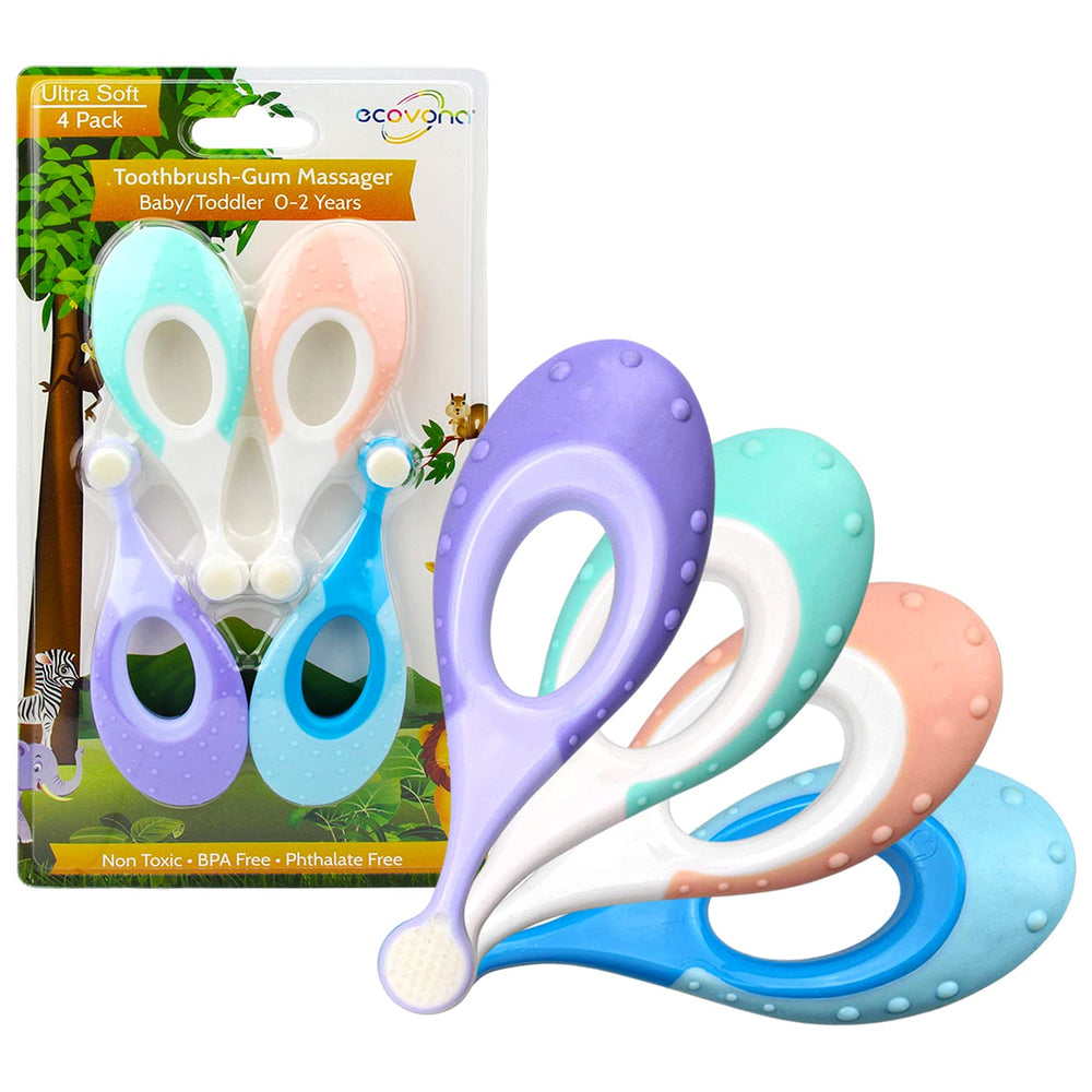 Teething pad attachment on Ecovona toothbrush