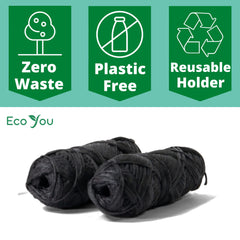 Activated charcoal dental floss spools with stainless steel container