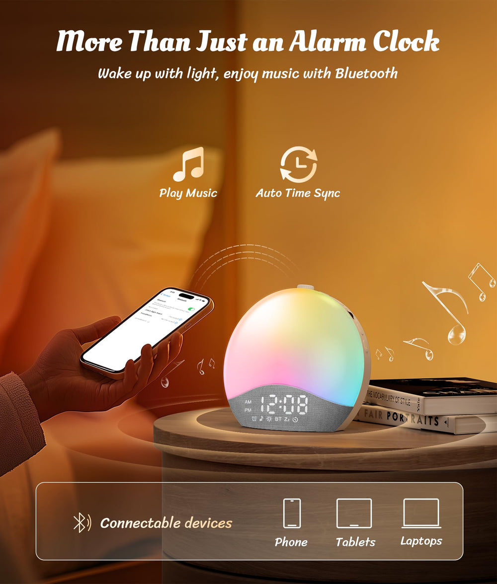 ecozy Sunrise Alarm Clock helps heavy sleepers with a gentler, customizable wake-up routine.