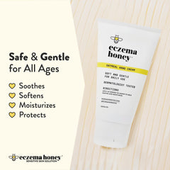 ECZEMA HONEY Hand Cream being applied to dry, irritated skin