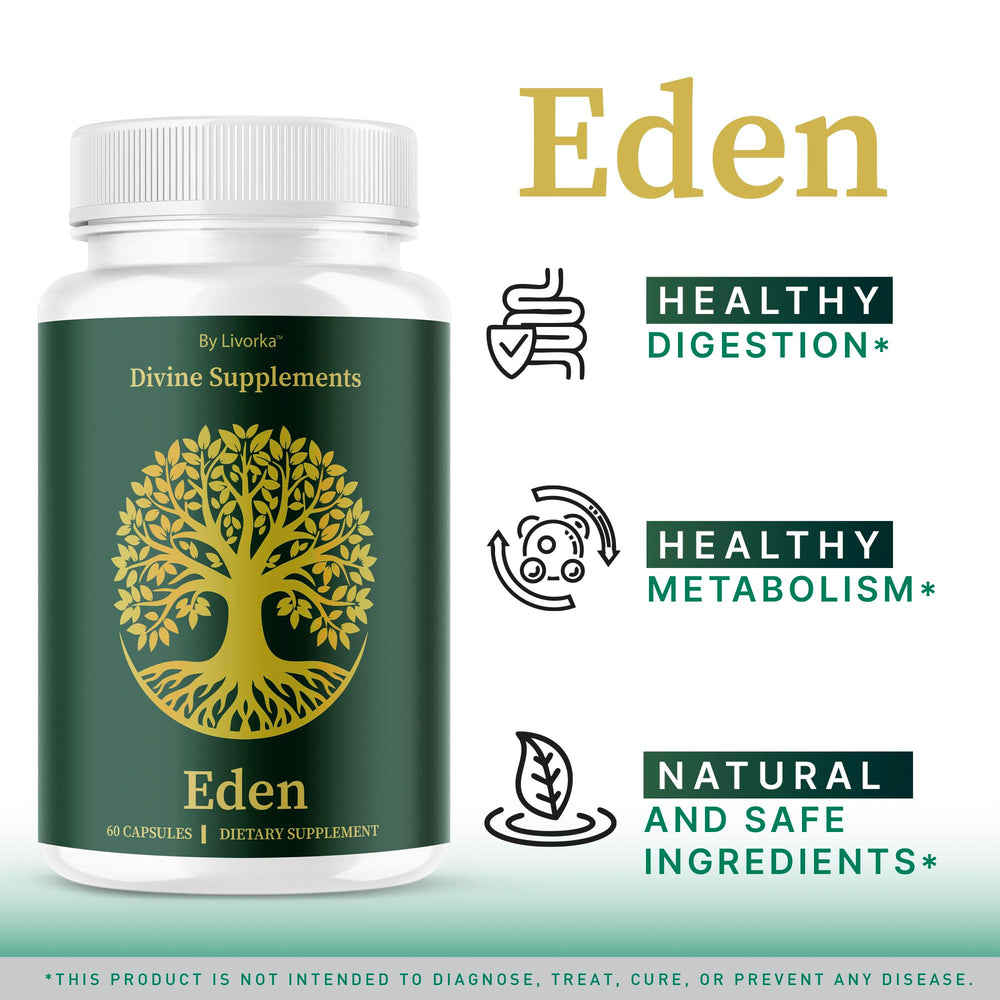 Eden Capsules bottles arranged for display