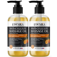 Two Edenika Botanicals Anti-Cellulite Massage Oil 2-pack bottles.
