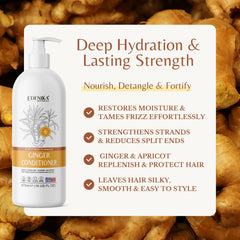 EDENIKA BOTANICALS conditioner dispensing pump showing easy, mess-free use for all hair types.