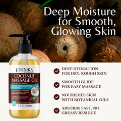 Massage scene featuring tropical coconut oil with soothing aroma
