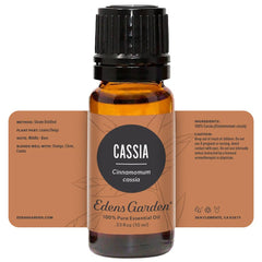 Edens Garden brand packaging and Cassia oil product lineup
