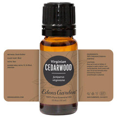 Edens Garden Cedarwood Virginian essential oil packaging and branding