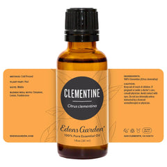 Edens Garden brand logo with Clementine essential oil