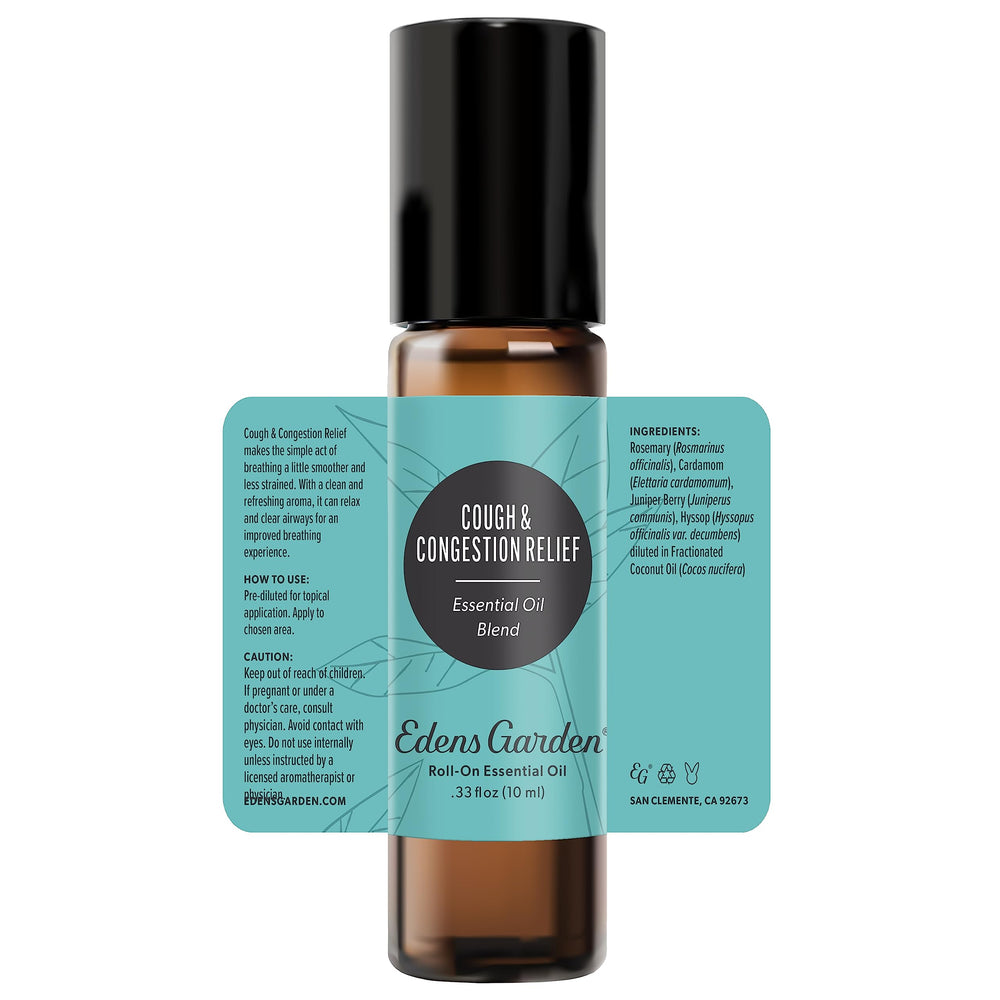 Product display featuring Edens Garden essential oil blends