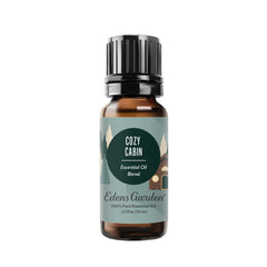 Edens Garden Cozy Cabin Essential Oil Blend bottle label