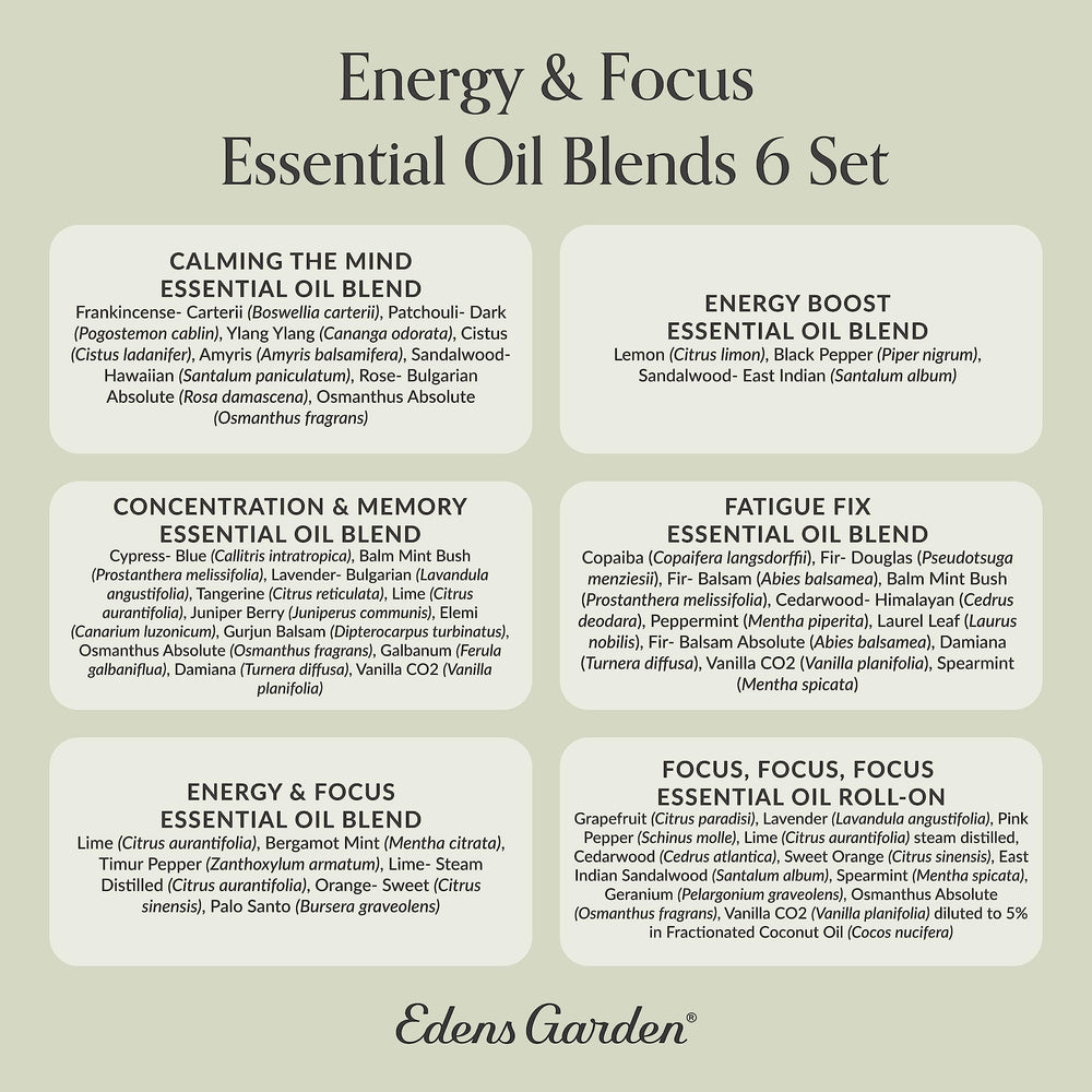Packaging and presentation of Edens Garden Energy & Focus 6-set