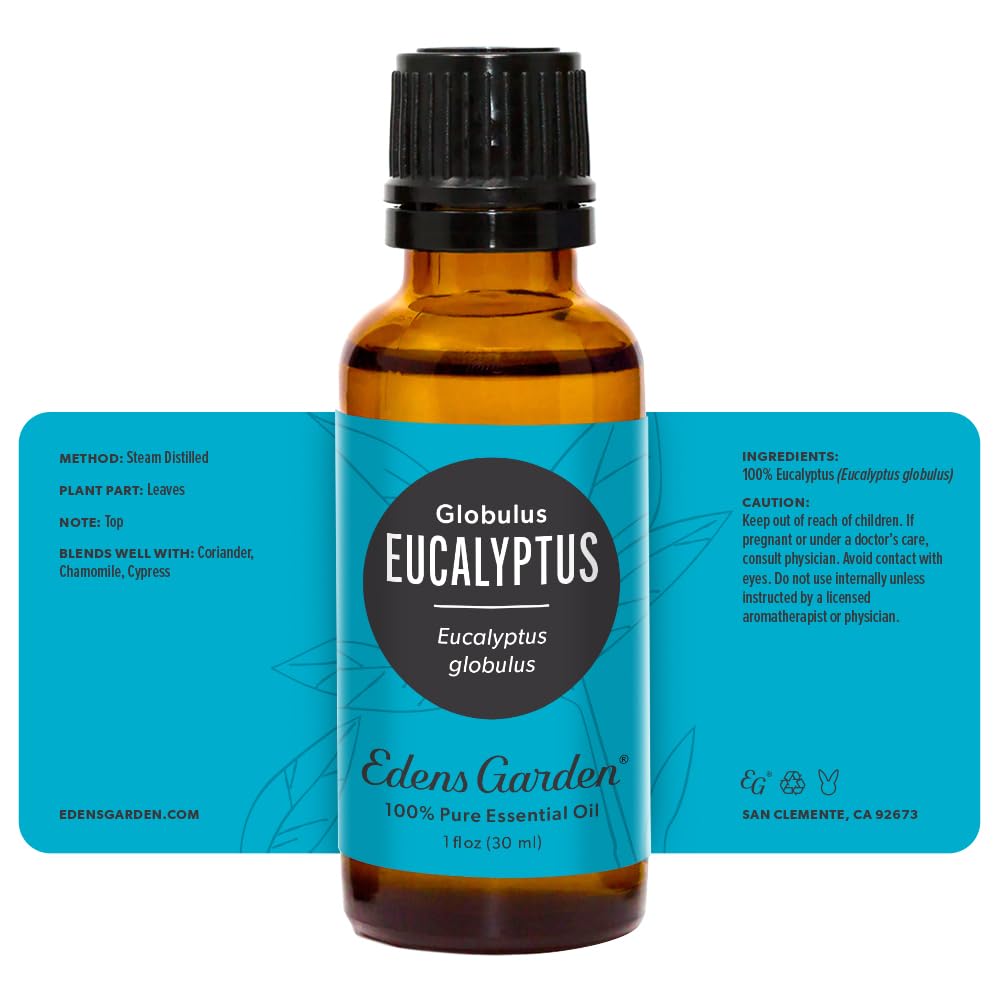 Lifestyle setup featuring eucalyptus essential oil and accessories
