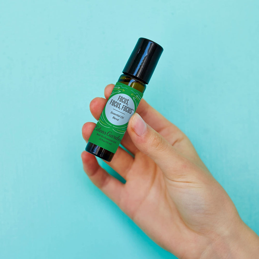 Back label view of Focus Roll-On bottle