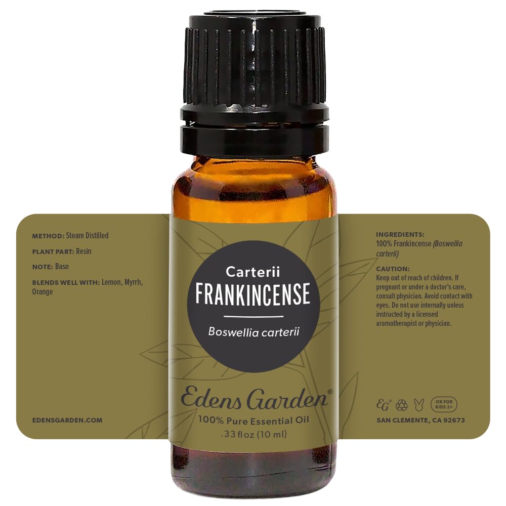 Product packaging and GC-MS reports for Edens Garden essential oils