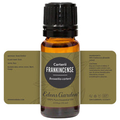 Product packaging and GC-MS reports for Edens Garden essential oils