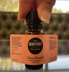 Wooden diffuser with Grapefruit Pink essential oil in setup