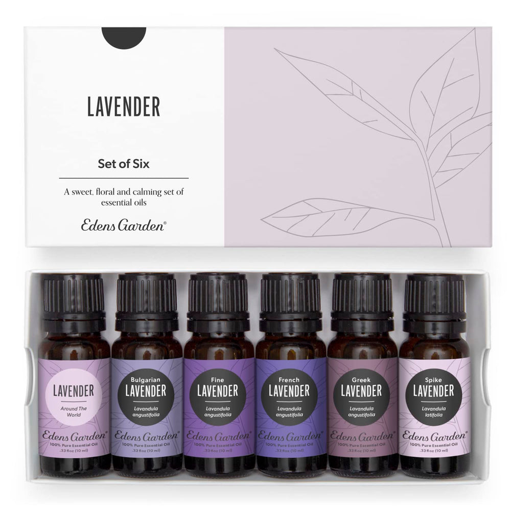 Lavender Around The World essential oil bottle in dark glass with dropper