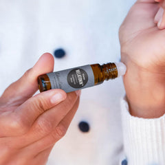 Close-up of Melatonin Sleep Roll-On label 10 ml