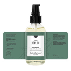 Spa setting with two-ounce bottle and towels