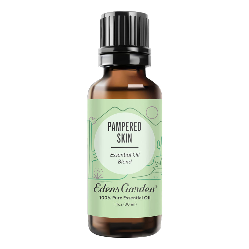 Edens Garden Pampered Skin Essential Oil Blend bottle with label