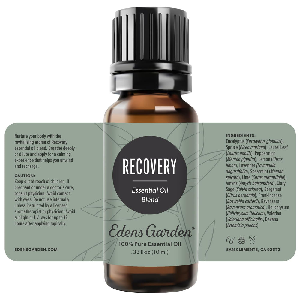 Edens Garden logo with Recovery blend branding