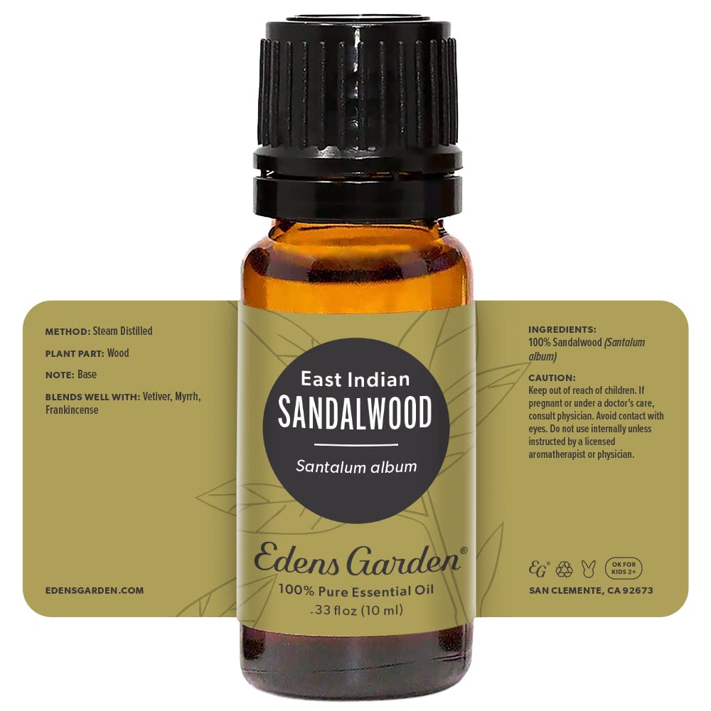 Sandalwood essential oil packaging and bottle