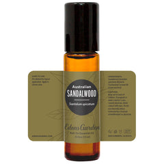 Premium grade sandalwood essential oil roll-on packaging