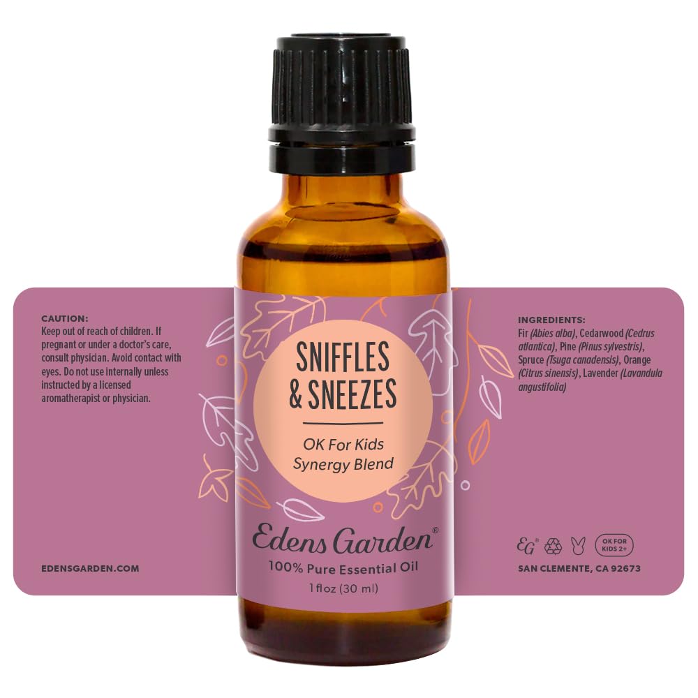 Edens Garden Sniffles & Sneezes 30 ml bottle with packaging