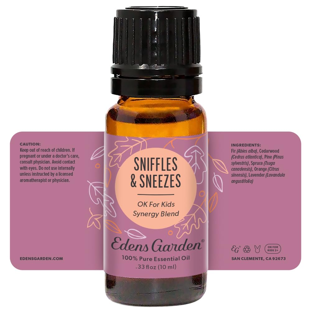 Edens Garden Sniffles & Sneezes 10 ml bottle close-up