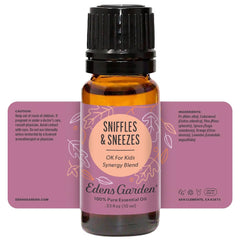 Edens Garden Sniffles & Sneezes 10 ml bottle close-up