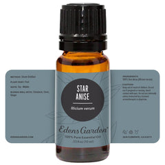 Edens Garden branding and star anise oil packaging imagery