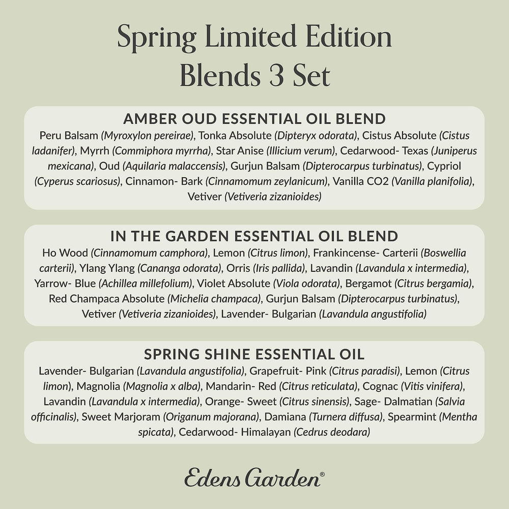 Therapeutic-grade essential oils collection from Edens Garden