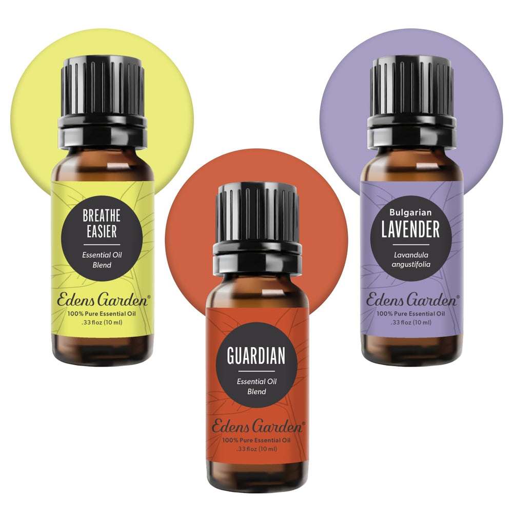 Three 10 ml essential oil bottles from Edens Garden Well-Being 3 Set