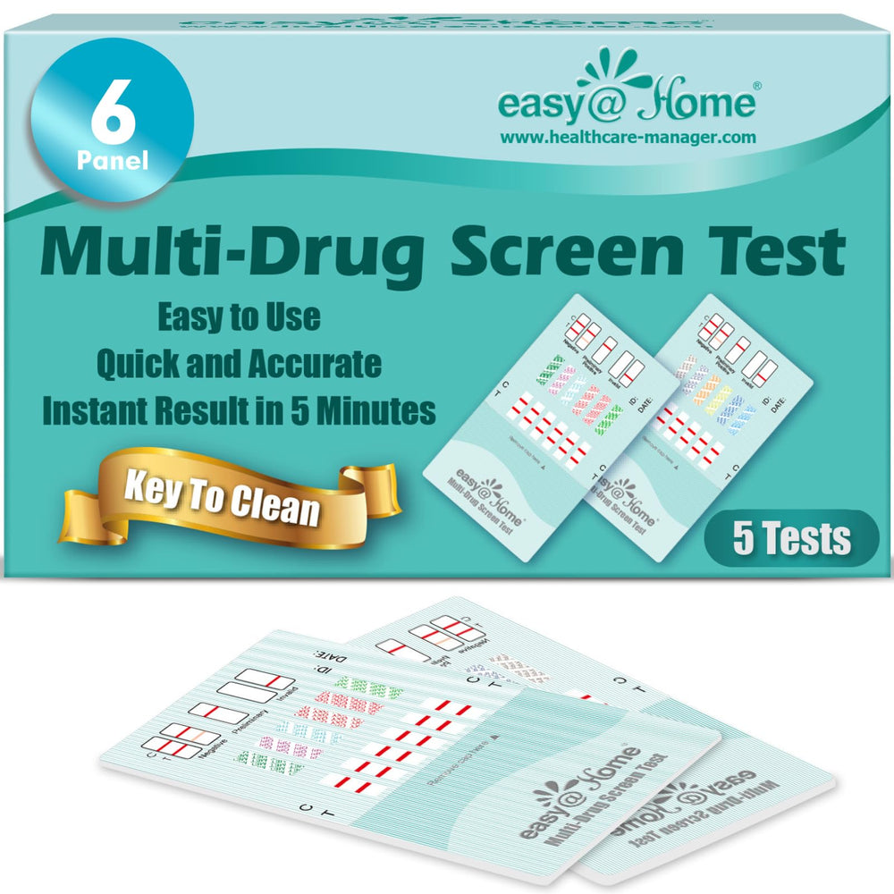 Easy@Home 6 Panel Drug Test Kit packaging and contents