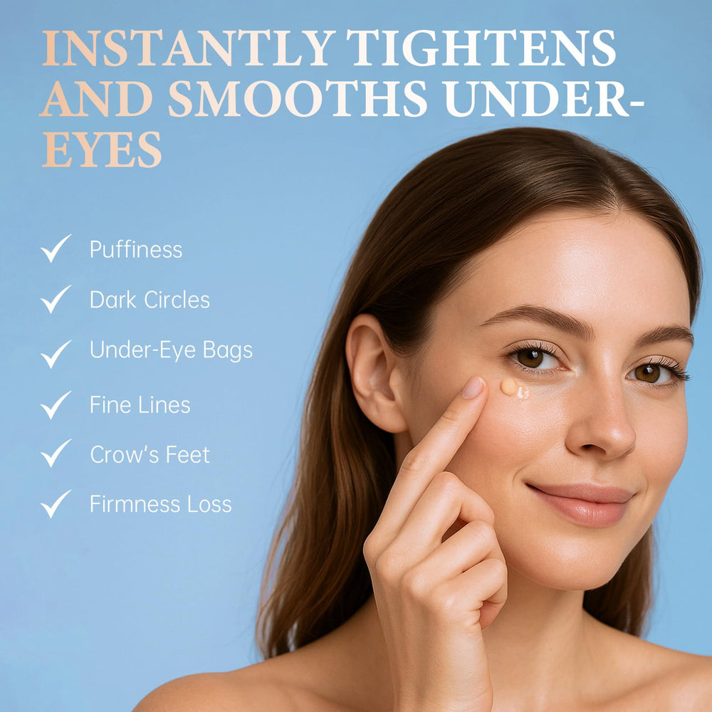 Applying with the included brush for precise under-eye smoothing