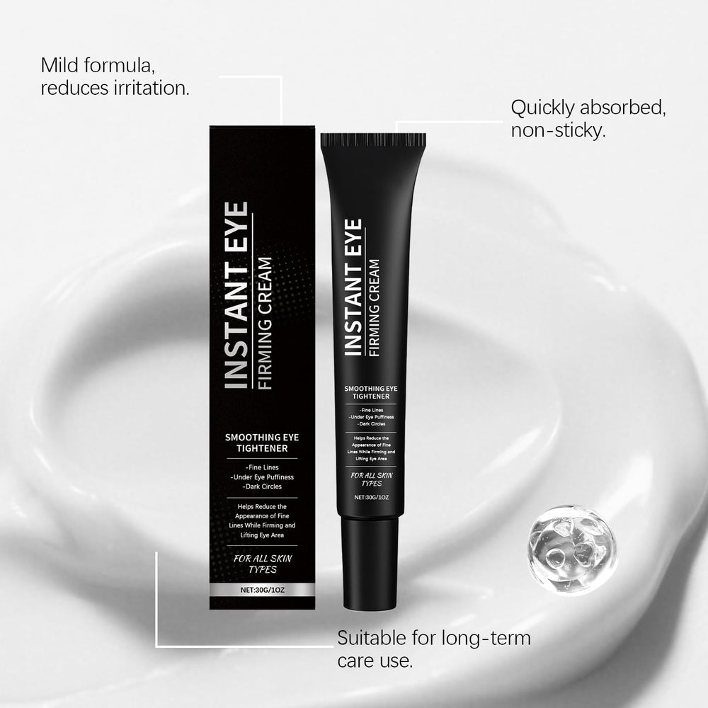 EELHOE Instant Eye Tightener Cream texture close-up reveals lightweight silky formula