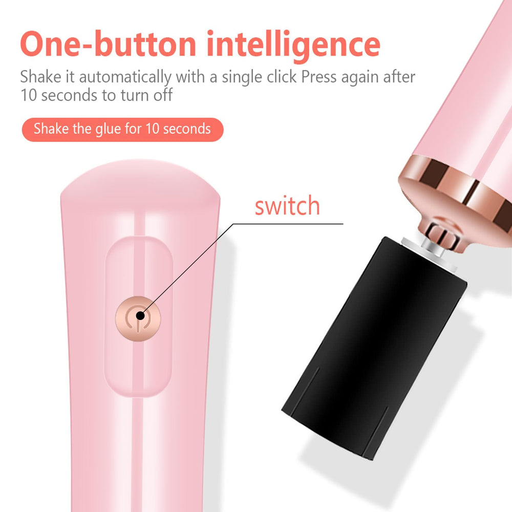 Eenten portable glue shaker design for easy at-home or salon use.