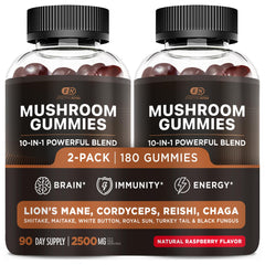 Effective Nutra Mushroom Gummies Raspberry bottle shows convenient daily focus support.