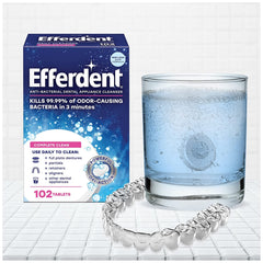 Efferdent container with 102 tablets