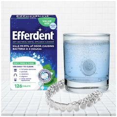 Efferdent retainer cleaner tablets for retainers and aligners