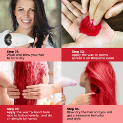 EFLY styling process showing molding and drying for defined look.