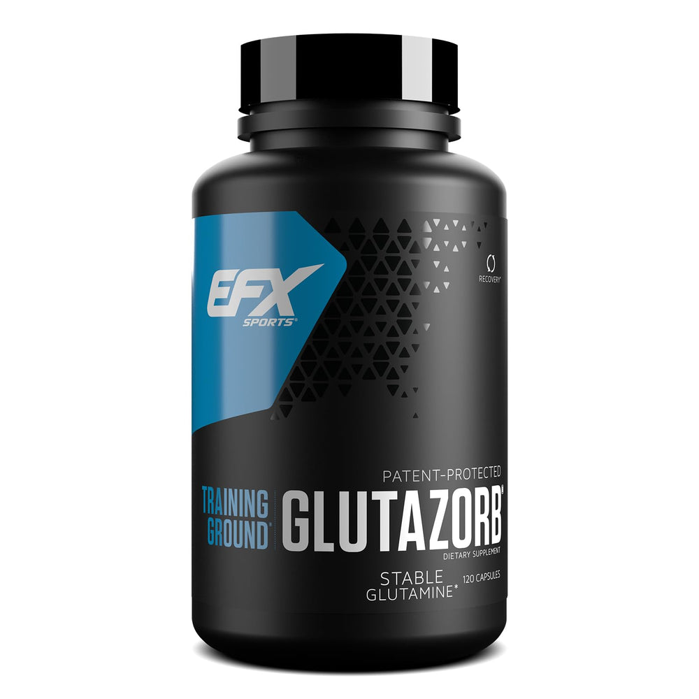 Front view of EFX Training Ground Glutazorb Caps bottle