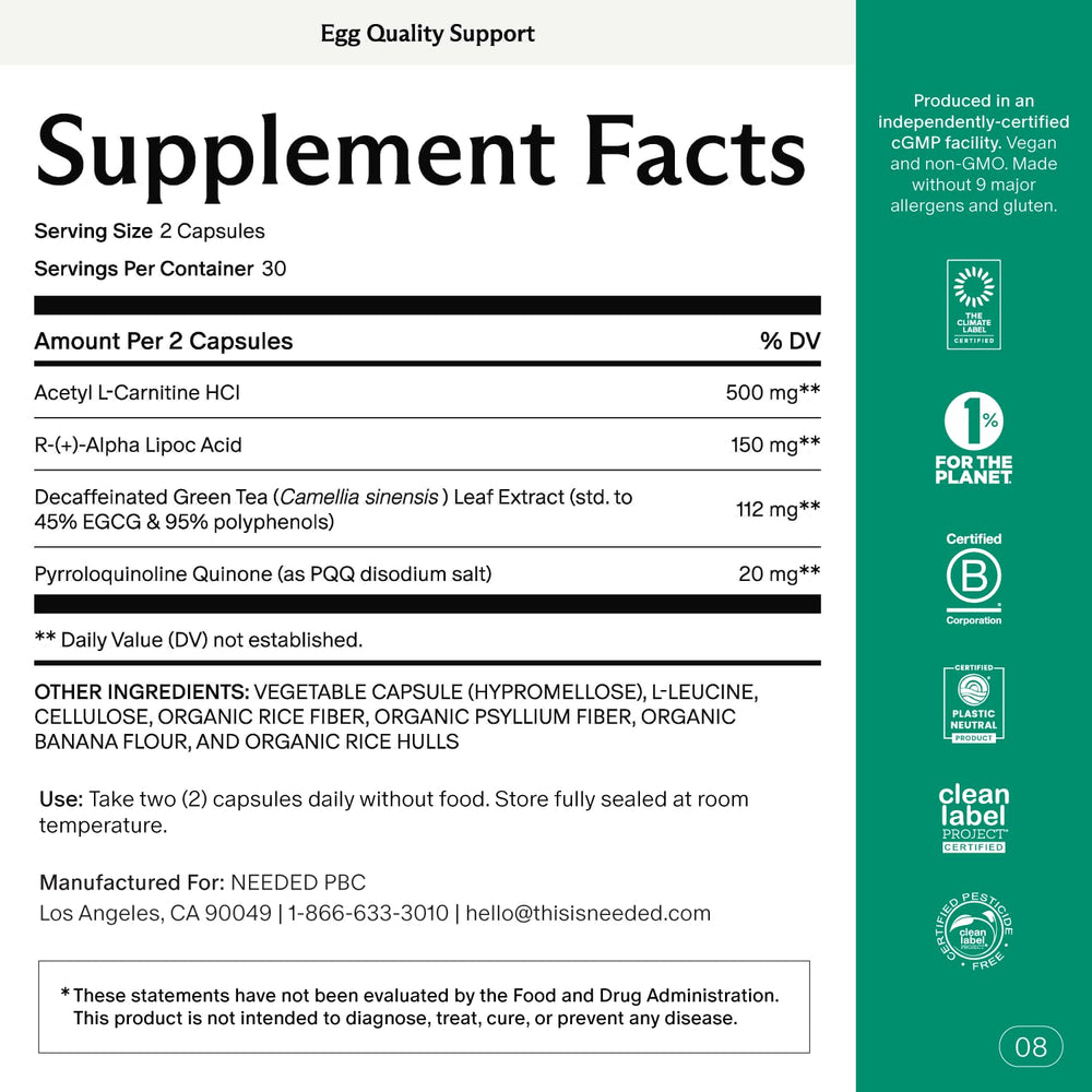 Egg Quality Support capsules close-up