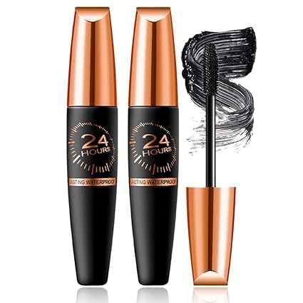EHAUTO Silk Fibre Mascara bottle showing waterproof formula for all-day definition.